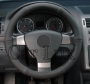 Funda de volante en piel perforada negra para coser